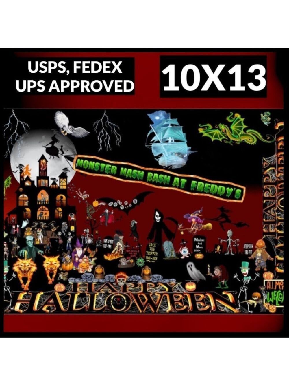 50 10x13 Poly Mailers Halloween Shipping Envelopes PRICE IS FIRM MONSTER Fall - Picture 7 of 8